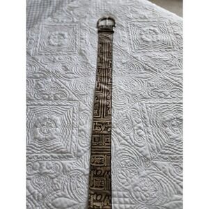 Vintage Billy Belts Belt Silver 34 USA California Italian Brass Buckle Unique